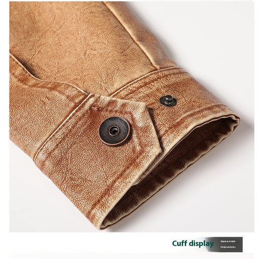 Abrigo de Cuero PU Grueso para Hombre - Estilo Casual Moderno - Image 15