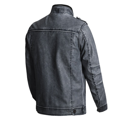 Abrigo de Cuero PU Grueso para Hombre - Estilo Casual Moderno - Image 18