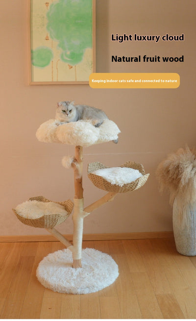Árbol Rascador para Gatos con Nido de Madera Natural y Ratán - Image 20