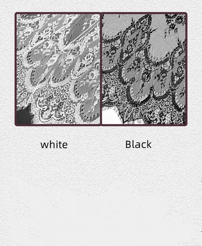 Conjunto de Encaje con Pestaña y Tela de Encaje en Negro y Blanco - Image 17
