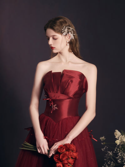 Vestido Largo Rojo Tipo Tubo Reforzado para Mujer - Image 17