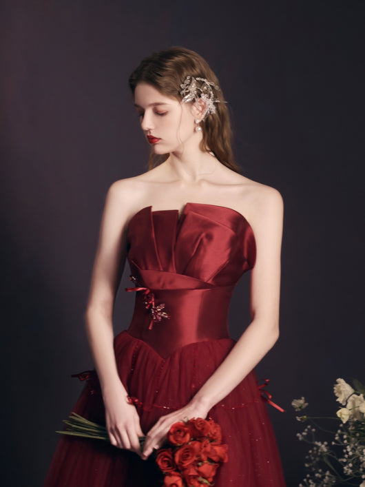 Vestido Largo Rojo Tipo Tubo Reforzado para Mujer - Image 17
