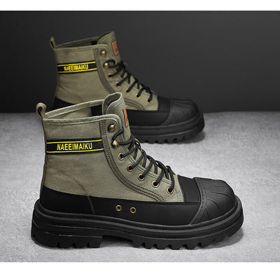 Botas de Trabajo Casual con Suela Gruesa - Estilo Motociclista Versátil para Hombre - Image 13