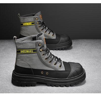 Botas de Trabajo Casual con Suela Gruesa - Estilo Motociclista Versátil para Hombre - Image 19