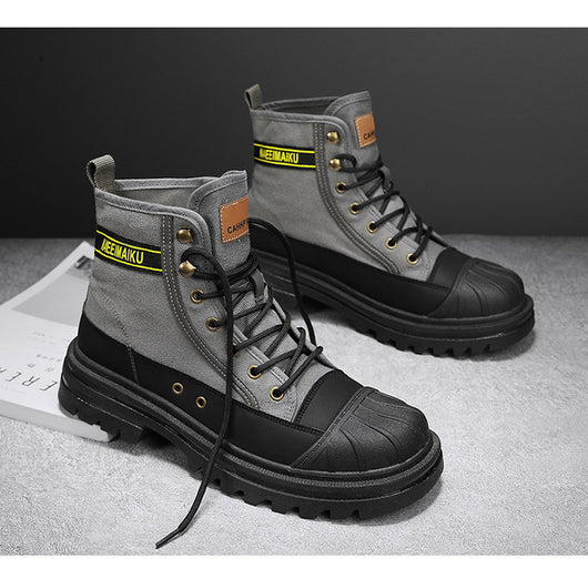 Botas de Trabajo Casual con Suela Gruesa - Estilo Motociclista Versátil para Hombre - Image 25