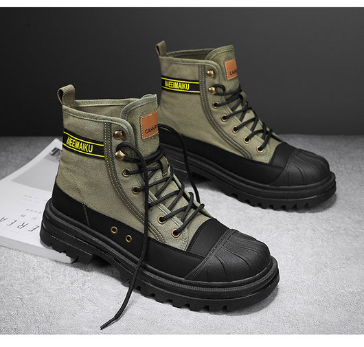 Botas de Trabajo Casual con Suela Gruesa - Estilo Motociclista Versátil para Hombre - Image 28