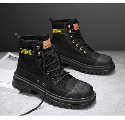 Botas de Trabajo Casual con Suela Gruesa - Estilo Motociclista Versátil para Hombre - Image 29