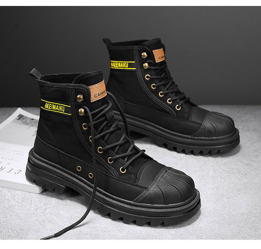 Botas de Trabajo Casual con Suela Gruesa - Estilo Motociclista Versátil para Hombre - Image 29