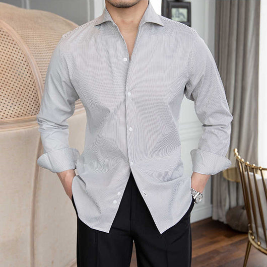 Camisa Slim Fit de Manga Larga para Hombre con Cuello en V - Línea Ejecutiva - Image 11