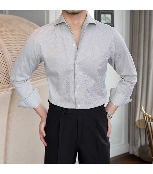 Camisa Slim Fit de Manga Larga para Hombre con Cuello en V - Línea Ejecutiva - Image 13
