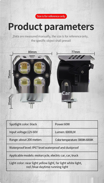 Faro Auxiliar LED 3 Pulgadas para Moto y Vehículos Eléctricos - Image 18