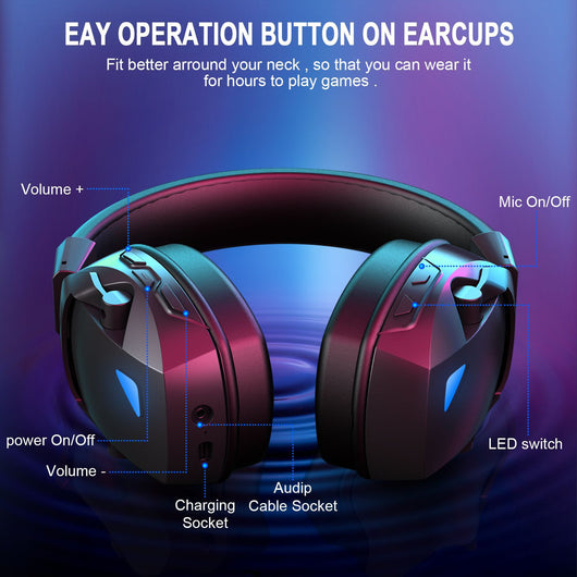 Auriculares Inalámbricos Bluetooth 24g con RGB y Micrófono Enchufable - Image 40