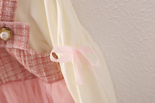 Vestido Falda Princesa Coreana Niña Primavera Otoño Estilo Dos Piezas con Tirantes - Image 18