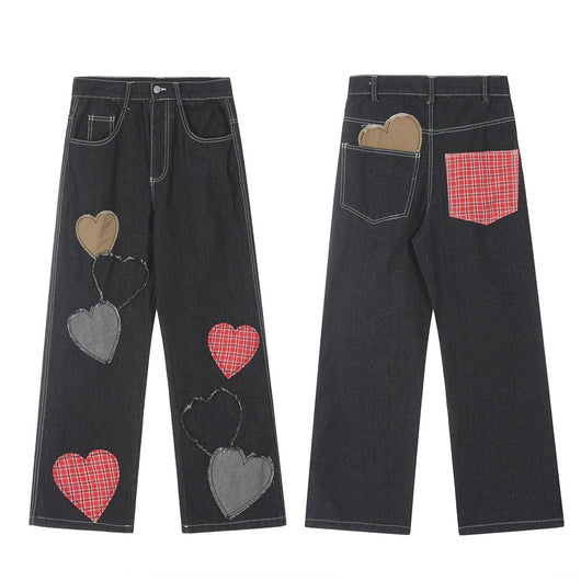 Pantalones Vaqueros Rectos con Parches de Contraste para Hombre - Image 37