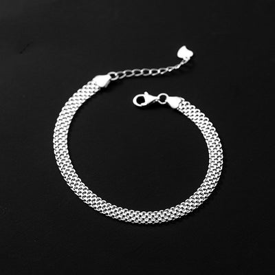 Pulsera de Plata S925 Cadena Ancha Efecto Frío para Mujer - Image 8