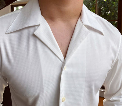 Camisa Casual de Cuello Cubano Manga Larga para Hombre - Image 16