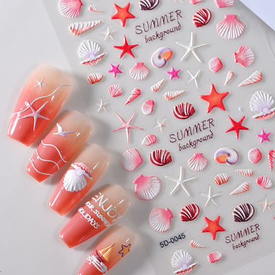 Pegatinas de Uñas 5D Relieve Oceano y Viento - Image 10