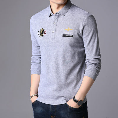 Camiseta Casual de Manga Larga con Cuello para Hombre - Image 7