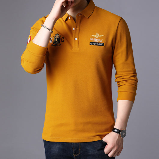 Camiseta Casual de Manga Larga con Cuello para Hombre - Image 10