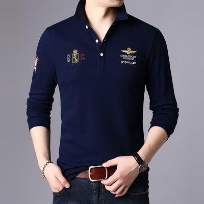Camiseta Casual de Manga Larga con Cuello para Hombre - Image 11