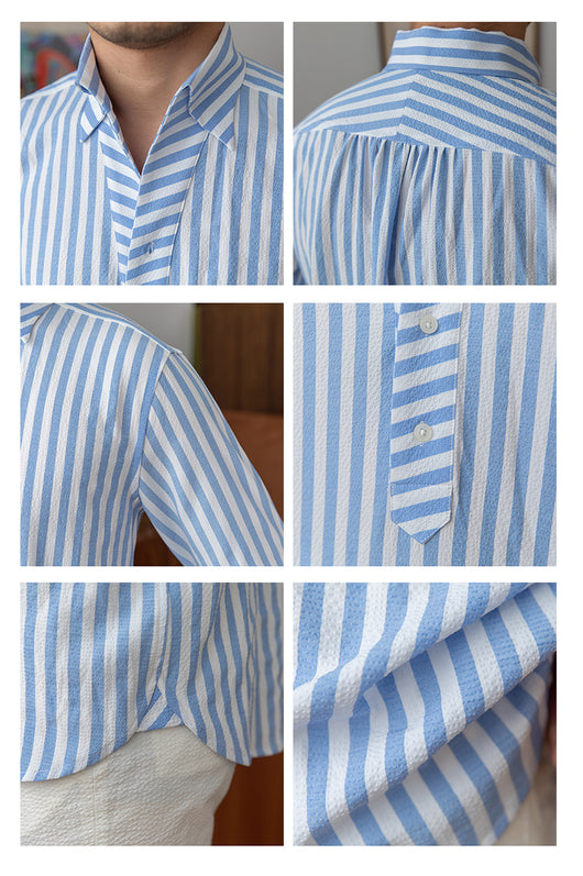 Camisa de Manga Larga Transpirable con Rayas Seersucker - Image 8