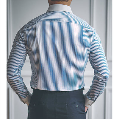 Camisa Slim Fit de Cuello Puntiagudo Manga Larga Multicolor - Image 13