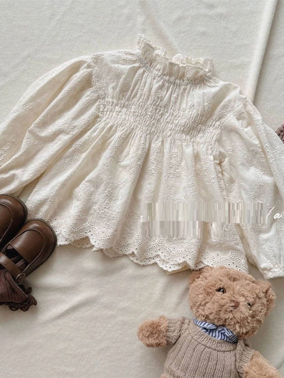 Blusa Infantil de Encaje Princesa Manga Larga - Image 12