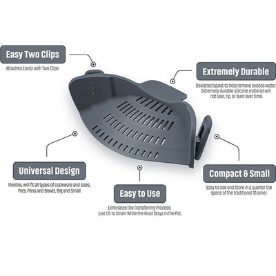 Colador Silicona Clip Universal - Escurridor Multiuso para Ollas y Sartenes - Image 18