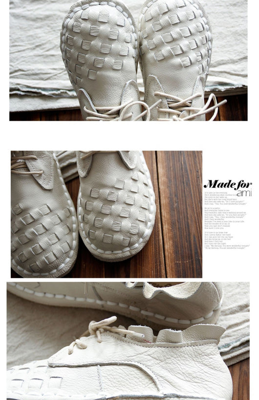 Zapatos de Cuero Genuino con Estilo Retro Artístico para Mujer - Image 6