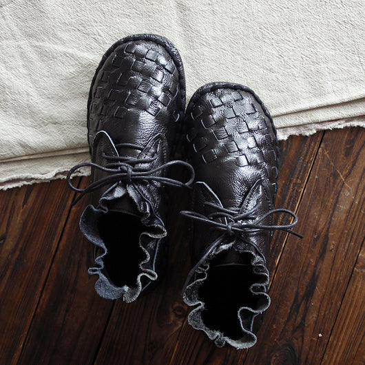 Zapatos de Cuero Genuino con Estilo Retro Artístico para Mujer - Image 10
