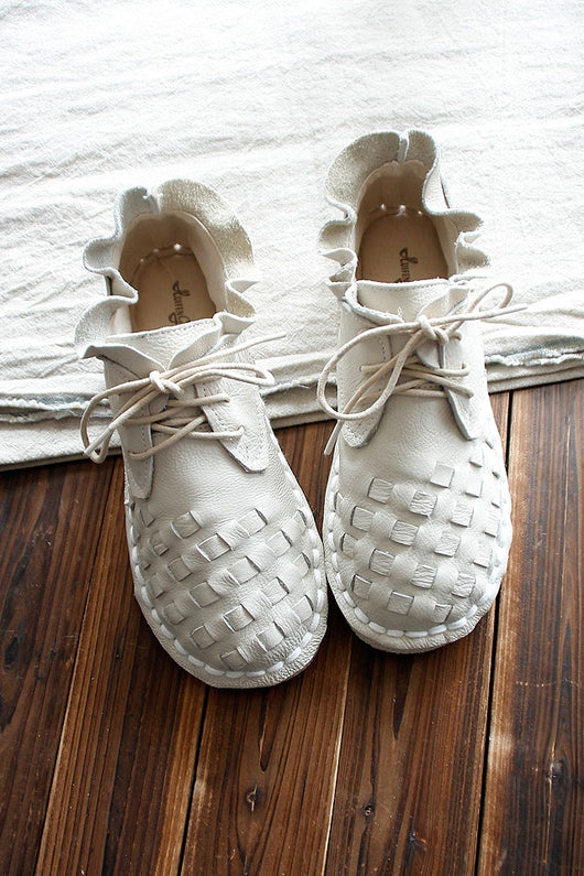 Zapatos de Cuero Genuino con Estilo Retro Artístico para Mujer - Image 11