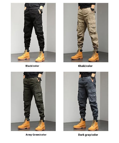 Pantalones Casuales Sueltos con Cintura Elástica y Múltiples Bolsillos - Image 14
