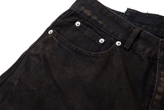 Shorts Denim Vintage Desgastado para Hombre con Efecto Spray - Image 21