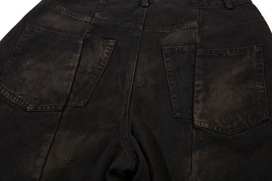 Shorts Denim Vintage Desgastado para Hombre con Efecto Spray - Image 23