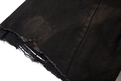 Shorts Denim Vintage Desgastado para Hombre con Efecto Spray - Image 29