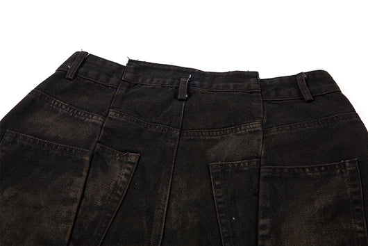 Shorts Denim Vintage Desgastado para Hombre con Efecto Spray - Image 31