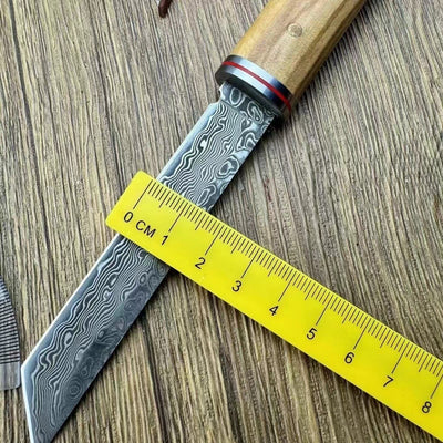 Cuchillo de Acero Damasco con Mango de Madera de Olivo - Image 8