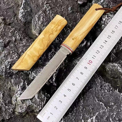 Cuchillo de Acero Damasco con Mango de Madera de Olivo - Image 15