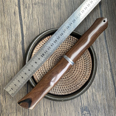 Cuchillo de Acero Damasco con Hoja Forjada, Mango de Sándalo Rojo y Vaina - Ideal para Aventuras al Aire Libre - Image 12