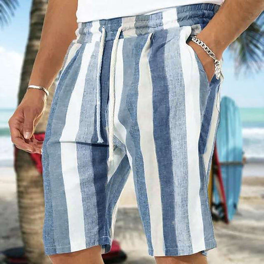 Shorts de Playa para Hombre con Estampado 3D a Rayas - Image 18