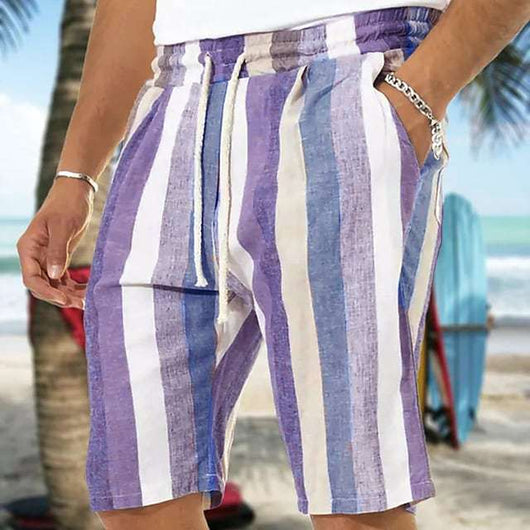 Shorts de Playa para Hombre con Estampado 3D a Rayas - Image 20