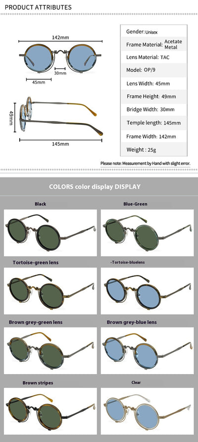 Gafas de Sol Polarizadas Retro Circulares Estilo República - Image 16