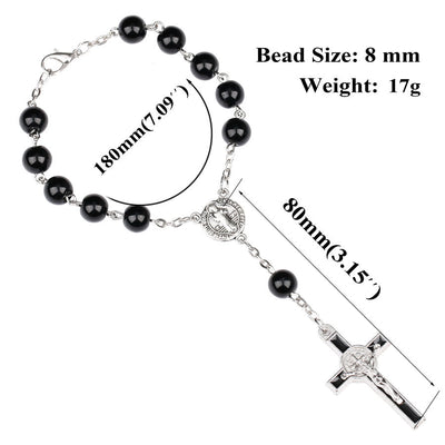 Pulsera Rosario Católico con Cruz Colgante Goteo - Image 8
