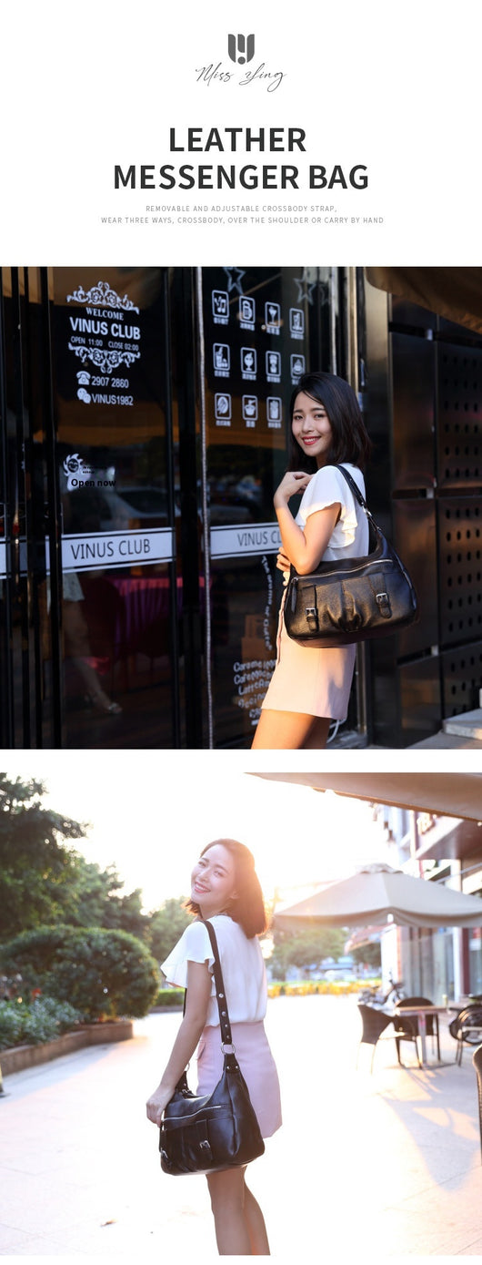 Bolsa Mensajera de Cuero Premium con Pliegues - Gran Capacidad para Mujer - Image 15