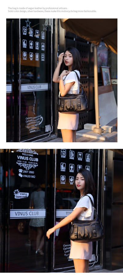 Bolsa Mensajera de Cuero Premium con Pliegues - Gran Capacidad para Mujer - Image 17