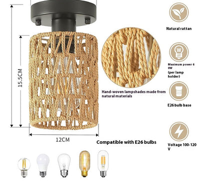 Lámpara Colgante de Cáñamo Tejido para Bar y Salón de Té - Image 9