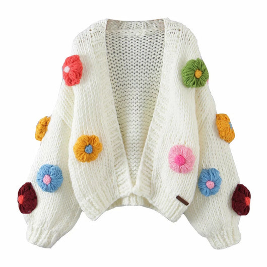 Cardigan Tejido a Mano con Bordado de Frutas y Jacquard - Image 29