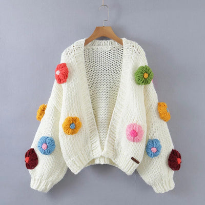 Cardigan Tejido a Mano con Bordado de Frutas y Jacquard - Image 30