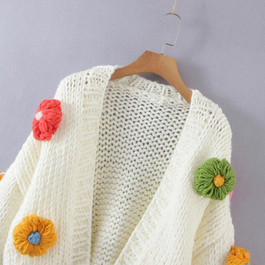 Cardigan Tejido a Mano con Bordado de Frutas y Jacquard - Image 32