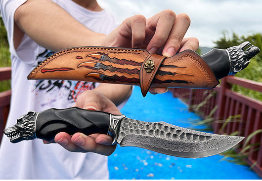 Cuchillo Plegable Portátil de Acero Damasco para Exteriores - Image 10